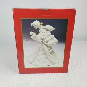 Vintage Herald Christmas Musical Magical Santa Porcelain 24K Gold Trim